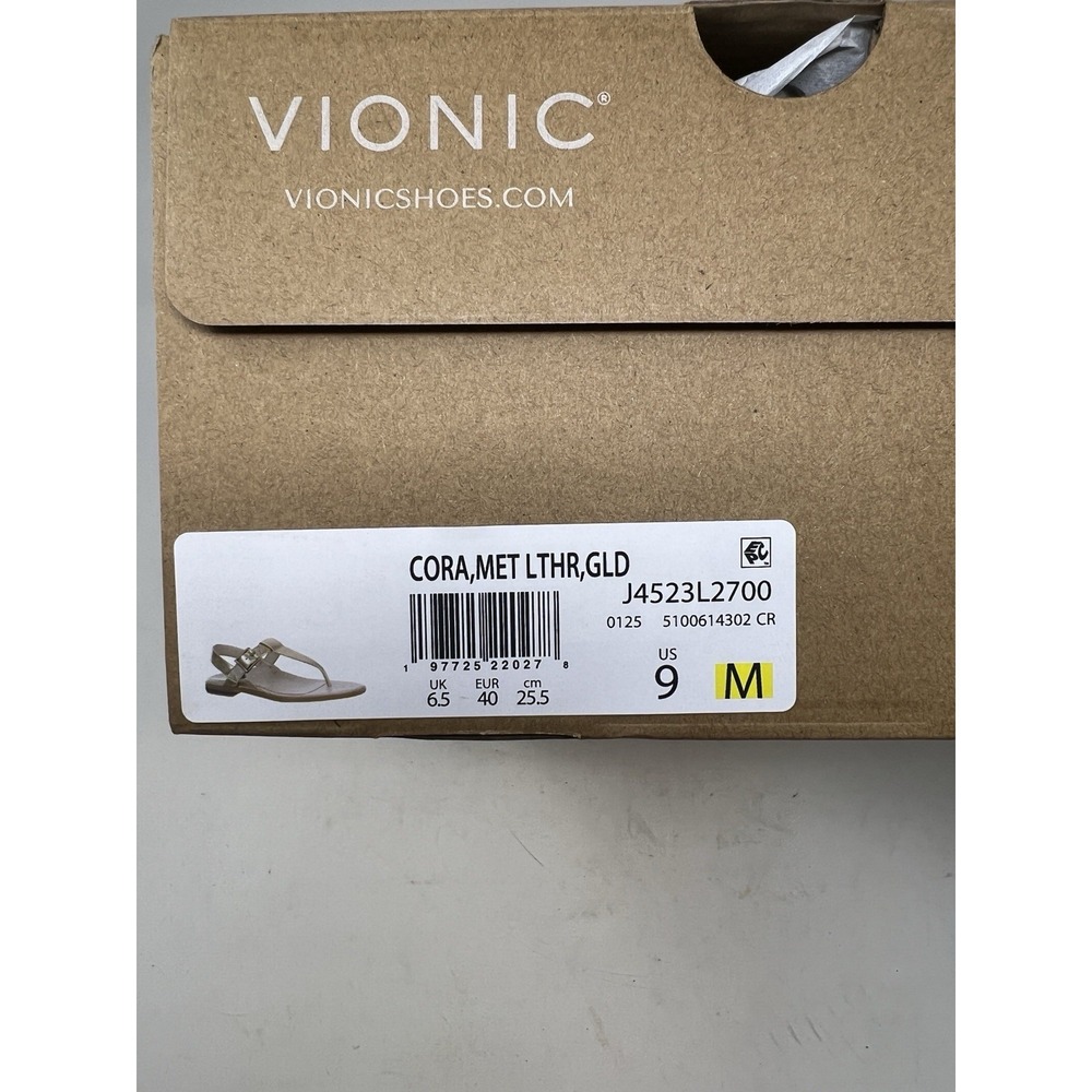 vionic Cora Metallic Gold Leather Women sandals US 9 NWB (LM00154) - Picture 7 of 7